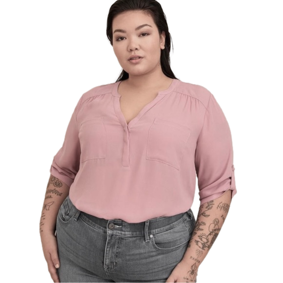 torrid Tops - Torrid PULLOVER 3/4 SLEEVE BLOUSE